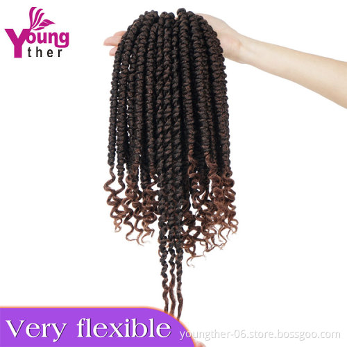 12Inch Curly End Senegalese Twist Braiding Hair Styles Jamaican Twist Braid Body Wave Crochet Braid Hair Twist